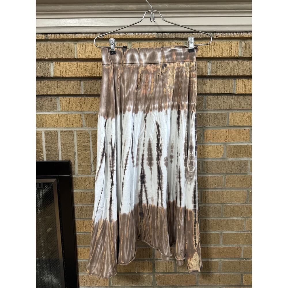 Tryst Vintage Y2K Brown Tie-Dye Maxi Skirt Sm, 100% Cotton, Boho Hippie Style